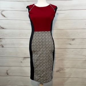Enfocus Studio Res Black White Cap Sleeve Dress